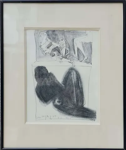 MUSTAFA AYAZ — “İsimsiz”, 1985 "İsimsiz" eseri MUSTAFA AYAZ tarafından 1985 yılında 19x15 cm ölçülerinde Kağıt üzeri desen tekniği ile yapılmıştır.
