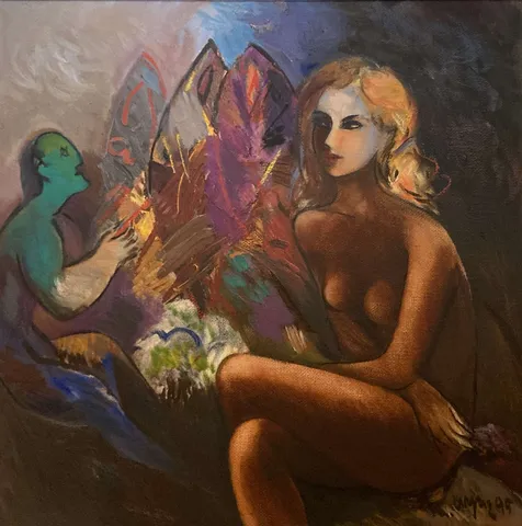 "Nü Model" eseri MUSTAFA AYAZ tarafından 1995 yılında 60x60 cm ölçülerinde Tuval üzeri yağlı boya tekniği ile yapılmıştır.