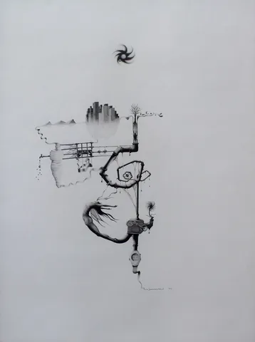 "İsimsiz" eseri MUSTAFA KARAHAN tarafından 60x45 cm ölçülerinde Kağıt üzeri kara kalem tekniği ile yapılmıştır.