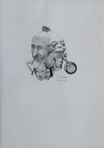 "İsimsiz" eseri MUSTAFA KARAHAN tarafından 34x24 cm ölçülerinde Kağıt üzeri kara kalem tekniği ile yapılmıştır.