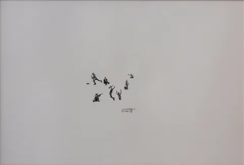 MUSTAFA KARAHAN — “İsimsiz” "İsimsiz" eseri MUSTAFA KARAHAN tarafından 26x39 cm ölçülerinde Kağıt üzeri kara kalem tekniği ile yapılmıştır.