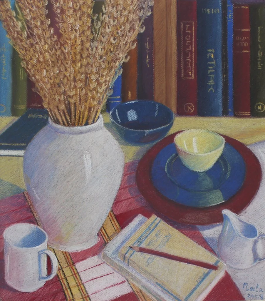 "İsimsiz" eseri NECLA AKTAN tarafından 51x46 cm ölçülerinde Kağıt üzeri pastel boya tekniği ile yapılmıştır.