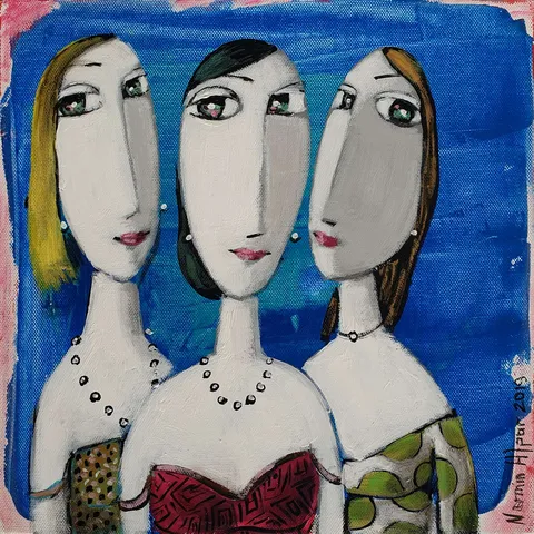 NERMİN ALPAR — “İsimsiz”, 2019 "İsimsiz" eseri NERMİN ALPAR tarafından 2019 yılında 25x25 cm ölçülerinde Tuval üzeri yağlı boya tekniği ile yapılmıştır.
