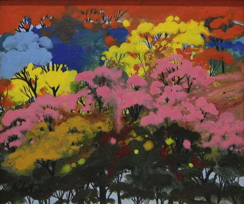 "İsimsiz" eseri NİHAT KAHRAMAN tarafından 1997 yılında 25x30 cm ölçülerinde Duralit üzeri yağlı boya tekniği ile yapılmıştır.