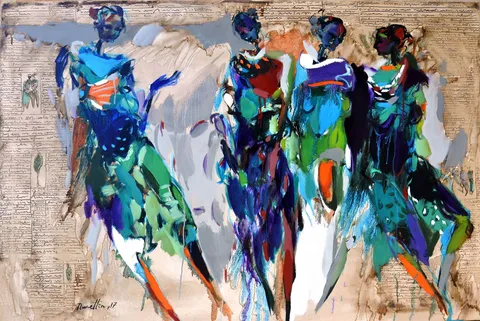 NURETTİN AKKAYA — “İsimsiz”, 2017 "İsimsiz" eseri NURETTİN AKKAYA tarafından 2017 yılında 100x150 cm ölçülerinde Tuval üzeri yağlı boya tekniği ile yapılmıştır.