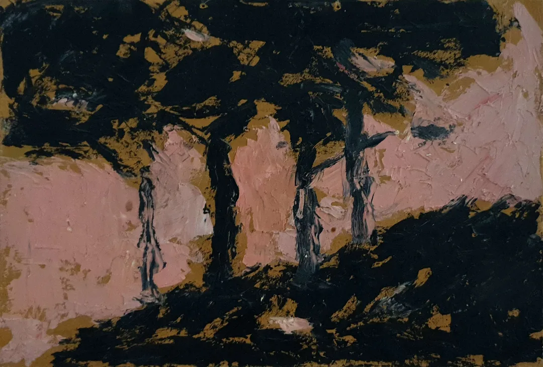 "İsimsiz" eseri NURETTİN ERGÜVEN tarafından 1976 yılında 27x19 cm ölçülerinde Duralit üzeri yağlı boya tekniği ile yapılmıştır.
