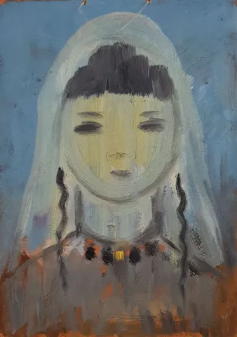 "İsimsiz" eseri NURETTİN ERGÜVEN tarafından 27x19 cm ölçülerinde Duralit üzeri yağlı boya tekniği ile yapılmıştır.