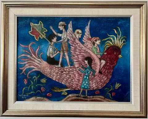 "İsimsiz" eseri NURİ ABAÇ tarafından 1994 yılında 30x40 cm ölçülerinde Tuval üzeri yağlı boya tekniği ile yapılmıştır.