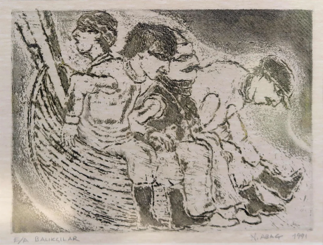 "İsimsiz" eseri NURİ ABAÇ tarafından 1991 yılında 19x27 cm ölçülerinde Baskı tekniği ile yapılmıştır.