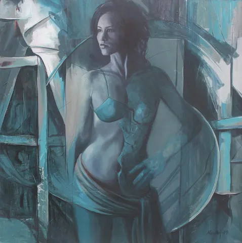 "İsimsiz" eseri NURULLAH AYDIN tarafından 2009 yılında 100x100 cm ölçülerinde Tuval üzeri yağlı boya tekniği ile yapılmıştır.