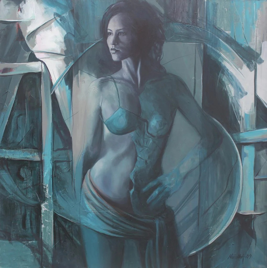 "İsimsiz" eseri NURULLAH AYDIN tarafından 2009 yılında 100x100 cm ölçülerinde Tuval üzeri yağlı boya tekniği ile yapılmıştır.
