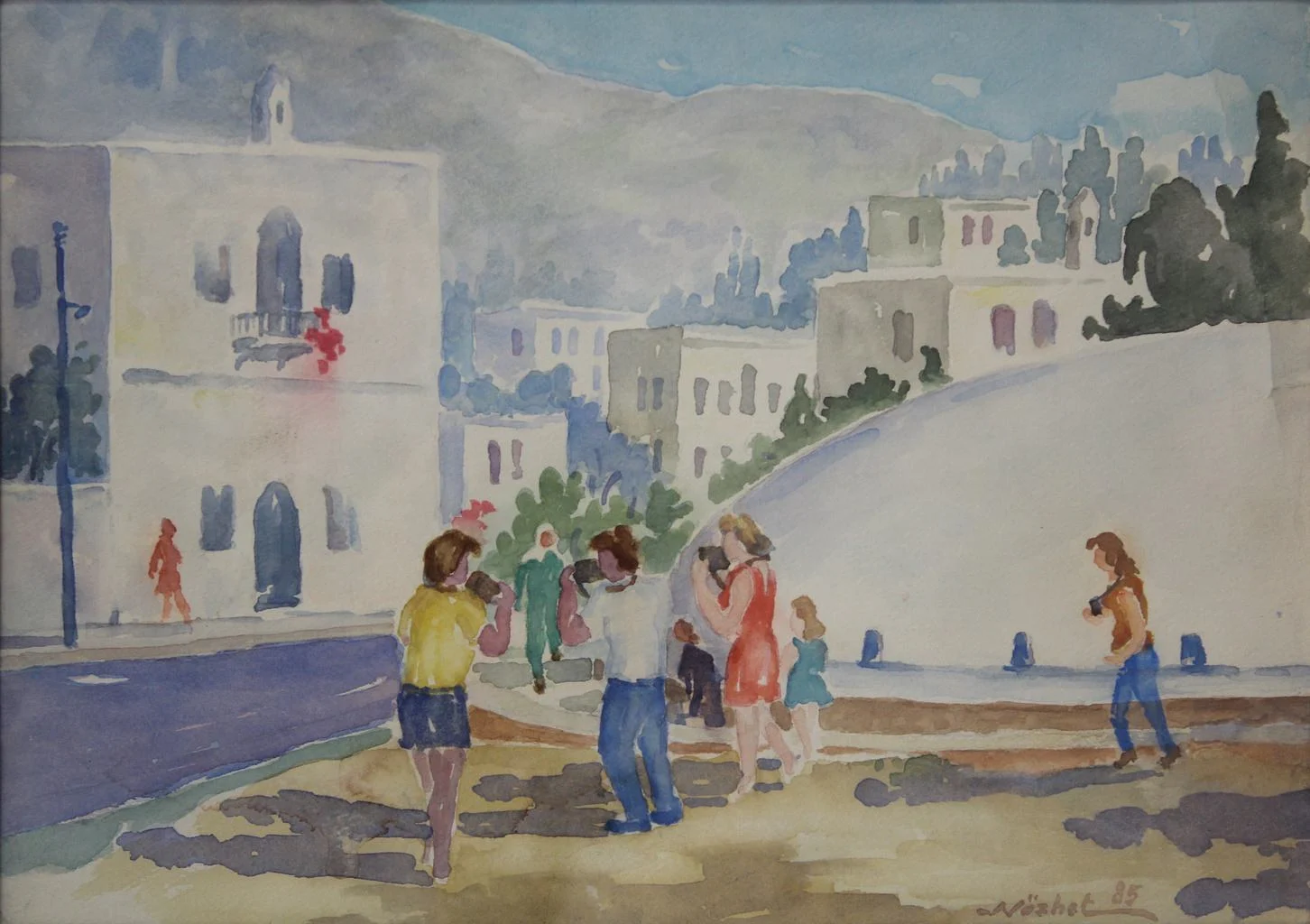 "Bodrumda Sarnıç" eseri NÜZHET İSLİMYELİ tarafından 25x35 cm ölçülerinde Kağıt üzeri sulu boya tekniği ile yapılmıştır.