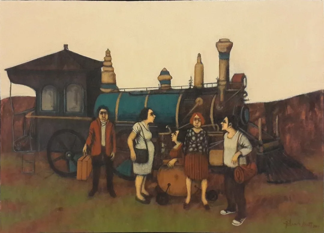 yakınlaştır "İsimsiz" eseri ORHAN UMUT tarafından 2014 yılında 50x70 cm ölçülerinde Tuval üzeri akrilik boya tekniği ile yapılmıştır.