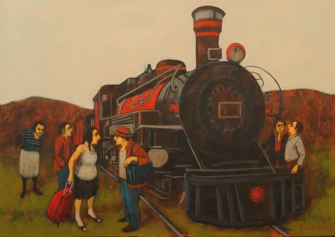 "İsimsiz" eseri ORHAN UMUT tarafından 2014 yılında 50x70 cm ölçülerinde Tuval üzeri akrilik boya tekniği ile yapılmıştır.