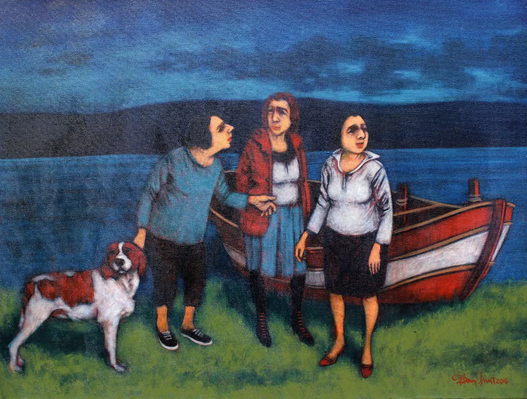 "İsimsiz" eseri ORHAN UMUT tarafından 2016 yılında 60x78 cm ölçülerinde Tuval üzeri akrilik boya tekniği ile yapılmıştır.