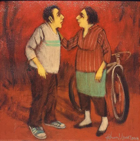 "İsimsiz" eseri ORHAN UMUT tarafından 2015 yılında 25x25 cm ölçülerinde Tuval üzeri akrilik boya tekniği ile yapılmıştır.