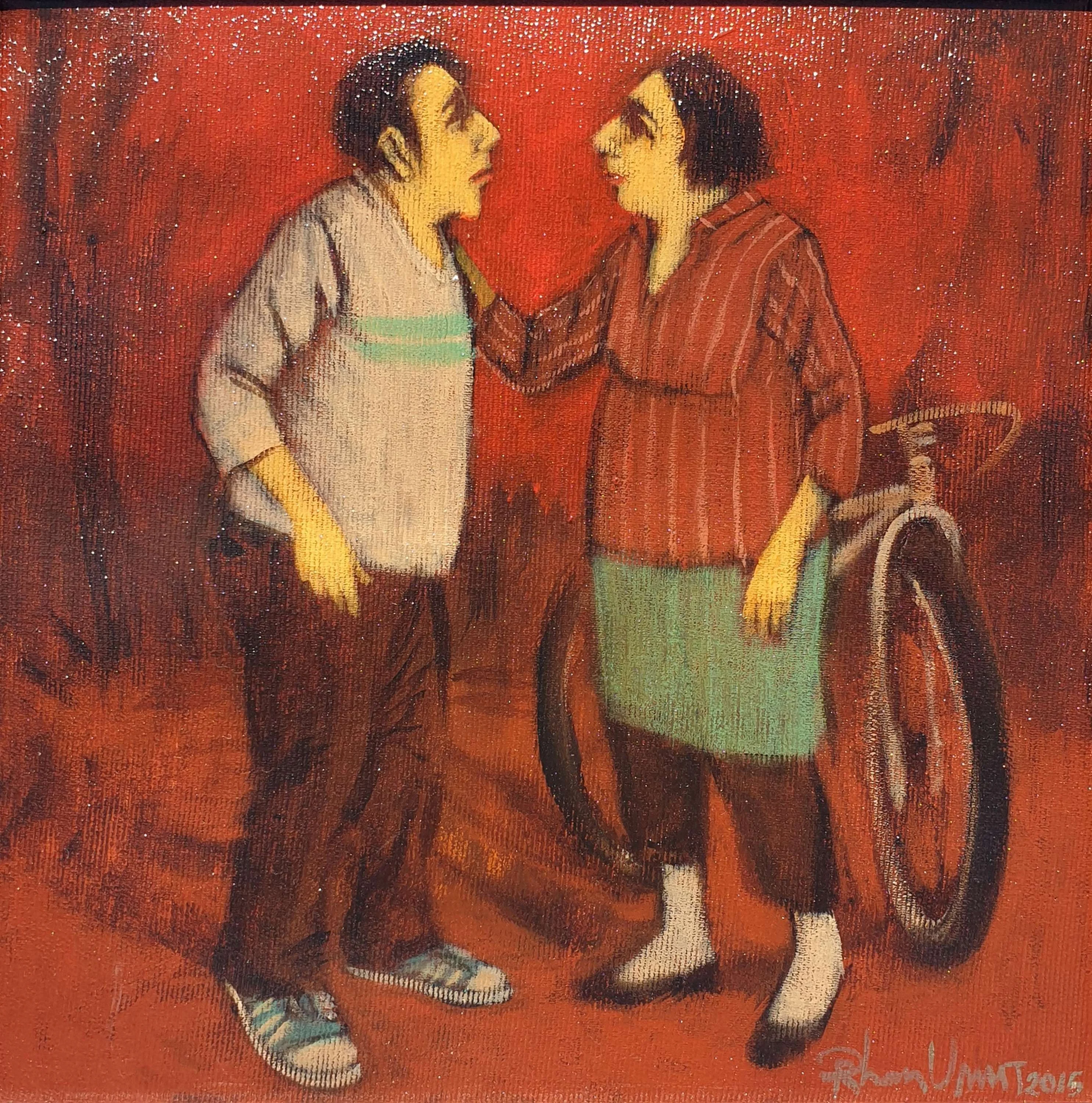 "İsimsiz" eseri ORHAN UMUT tarafından 2015 yılında 25x25 cm ölçülerinde Tuval üzeri akrilik boya tekniği ile yapılmıştır.