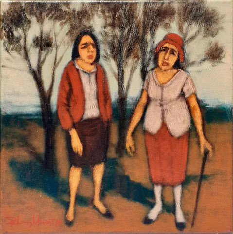 "İsimsiz" eseri ORHAN UMUT tarafından 2018 yılında 25x25 cm ölçülerinde Tuval üzeri akrilik boya tekniği ile yapılmıştır.