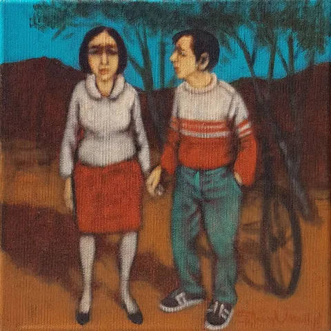 "İsimsiz" eseri ORHAN UMUT tarafından 25x25 cm ölçülerinde Tuval üzeri akrilik boya tekniği ile yapılmıştır.