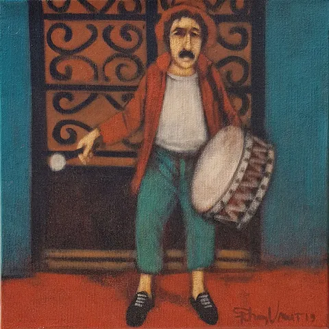 "İsimsiz" eseri ORHAN UMUT tarafından 2019 yılında 25x25 cm ölçülerinde Tuval üzeri akrilik boya tekniği ile yapılmıştır.
