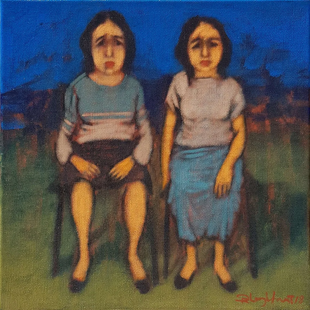 "İsimsiz" eseri ORHAN UMUT tarafından 2018 yılında 25x25 cm ölçülerinde Tuval üzeri akrilik boya tekniği ile yapılmıştır.