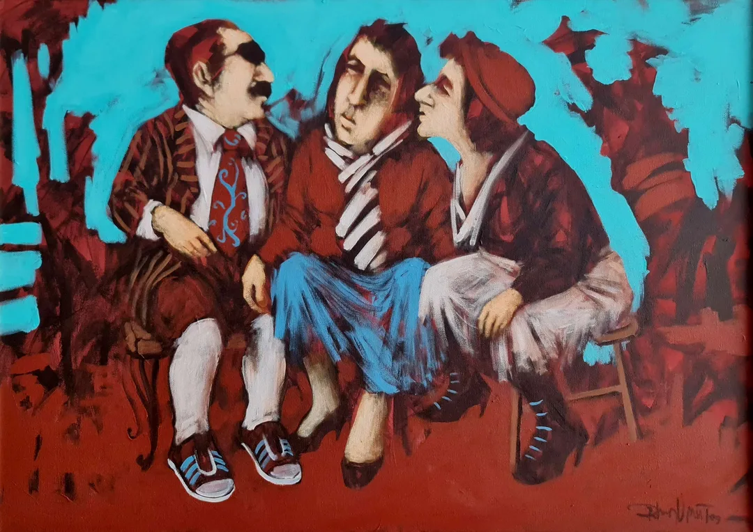 yakınlaştır "İsimsiz" eseri ORHAN UMUT tarafından 2009 yılında 50x70 cm ölçülerinde Tuval üzeri akrilik boya tekniği ile yapılmıştır.