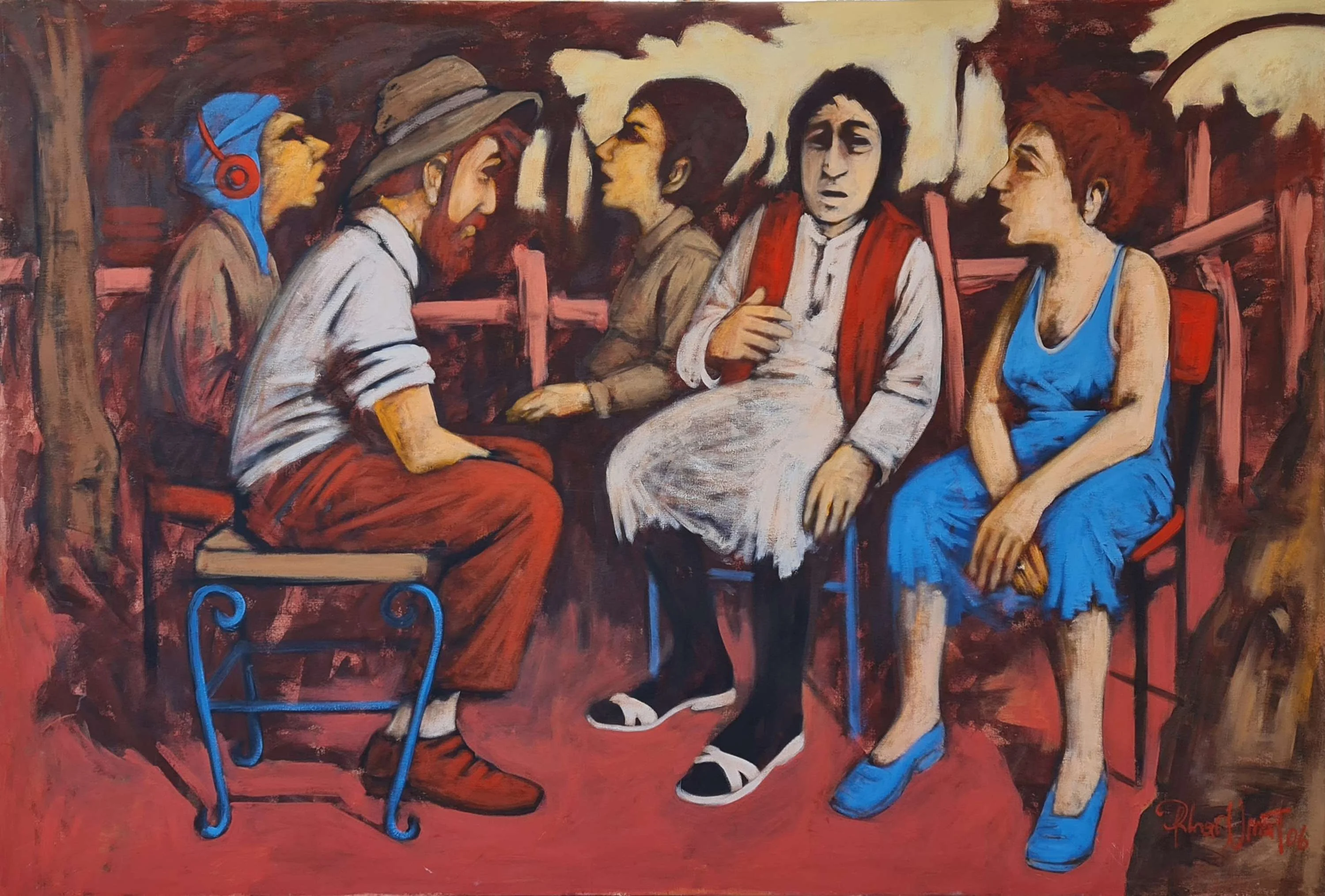 "İsimsiz" eseri ORHAN UMUT tarafından 2006 yılında 100x149 cm ölçülerinde Tuval Üzeri Akrilik Boya + Yağlı Boya (TÜAB + YB) tekniği ile yapılmıştır.