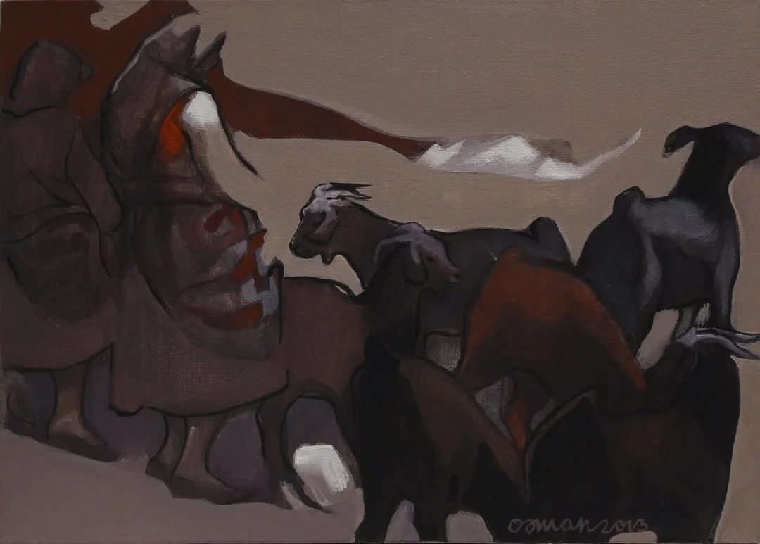 "İsimsiz" eseri OSMAN AKBAY tarafından 2013 yılında 25x35 cm ölçülerinde Tuval üzeri yağlı boya tekniği ile yapılmıştır.
