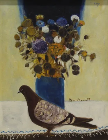 "İsimsiz" eseri OZAN AKORAL tarafından 1997 yılında 40x33 cm ölçülerinde Tuval üzeri yağlı boya tekniği ile yapılmıştır.