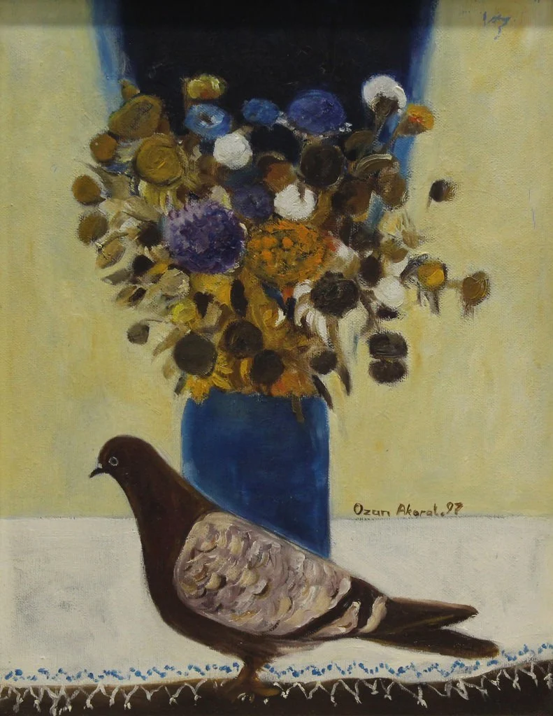"İsimsiz" eseri OZAN AKORAL tarafından 1997 yılında 40x33 cm ölçülerinde Tuval üzeri yağlı boya tekniği ile yapılmıştır.