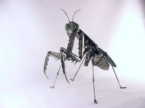 ÖZER AKTAŞ — “Mantis - Peygamber Devesi”, 2025 "Mantis - Peygamber Devesi" eseri ÖZER AKTAŞ tarafından 2025 yılında 28x44x28 cm ölçülerinde Demir, kaynak tekniği ile yapılmıştır.