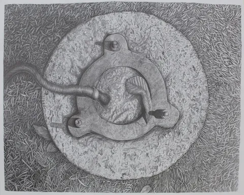 ÖZLEM UĞUZ — “İsimsiz” "İsimsiz" eseri ÖZLEM UĞUZ tarafından 46x57 cm ölçülerinde Kağıt üzeri kara kalem tekniği ile yapılmıştır.