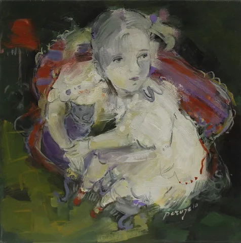 "İsimsiz" eseri PERUZE HAMURCU tarafından 2010 yılında 30x30 cm ölçülerinde Tuval üzeri yağlı boya tekniği ile yapılmıştır.