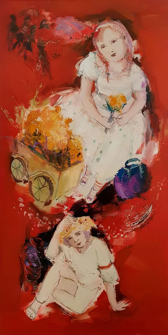yakınlaştır "İsimsiz" eseri PERUZE HAMURCU tarafından 2012 yılında 120x60 cm ölçülerinde Tuval üzeri yağlı boya tekniği ile yapılmıştır.