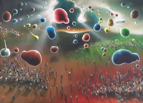 RAŞİT ALTUN — “İsimsiz”, 2014 "İsimsiz" eseri RAŞİT ALTUN tarafından 2014 yılında 34x47 cm ölçülerinde Tuval üzeri akrilik boya tekniği ile yapılmıştır.