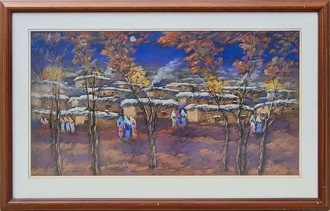 SABRİ AKÇA — “İsimsiz”, 2000 "İsimsiz" eseri SABRİ AKÇA tarafından 2000 yılında 47x87 cm ölçülerinde Kağıt Üzeri Kuru Pastel tekniği ile yapılmıştır.
