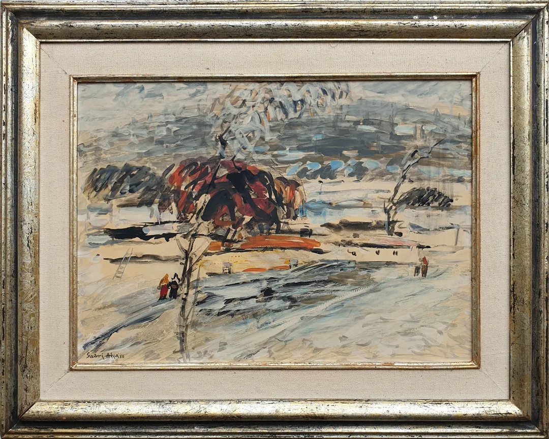 "İsimsiz" eseri SABRİ AKÇA tarafından 28x39 cm ölçülerinde Duralit üzeri akrilik boya tekniği ile yapılmıştır.