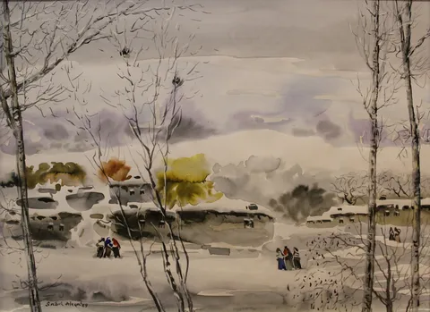 SABRİ AKÇA — “İsimsiz”, 1989 "İsimsiz" eseri SABRİ AKÇA tarafından 1989 yılında 34x46 cm ölçülerinde Kağıt üzeri sulu boya tekniği ile yapılmıştır.