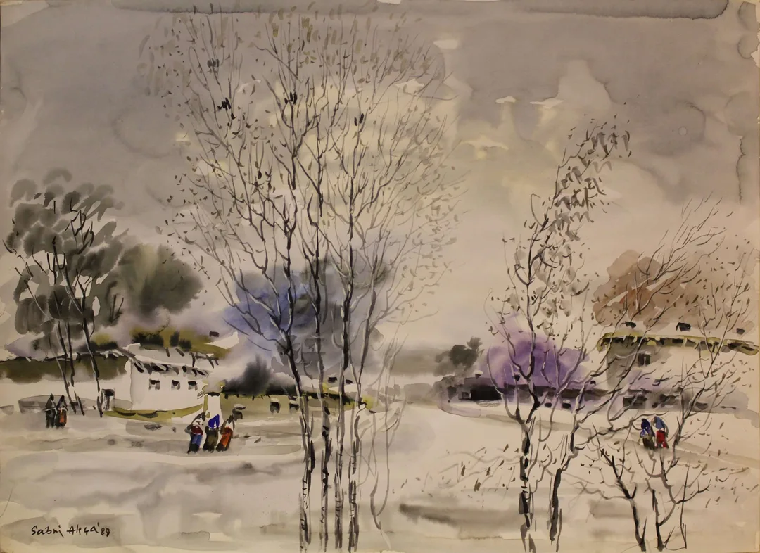 yakınlaştır "İsimsiz" eseri SABRİ AKÇA tarafından 1989 yılında 34x46 cm ölçülerinde Kağıt üzeri sulu boya tekniği ile yapılmıştır.