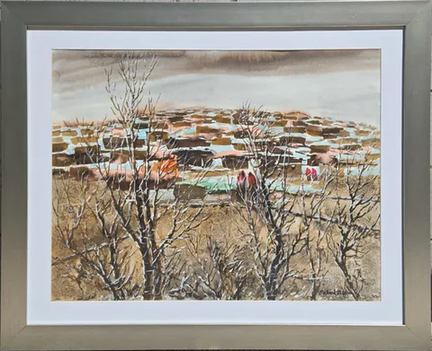 "Anadolu'dan Kış Peyzajı" eseri SABRİ AKÇA tarafından 50x65 cm ölçülerinde Suluboya tekniği ile yapılmıştır.