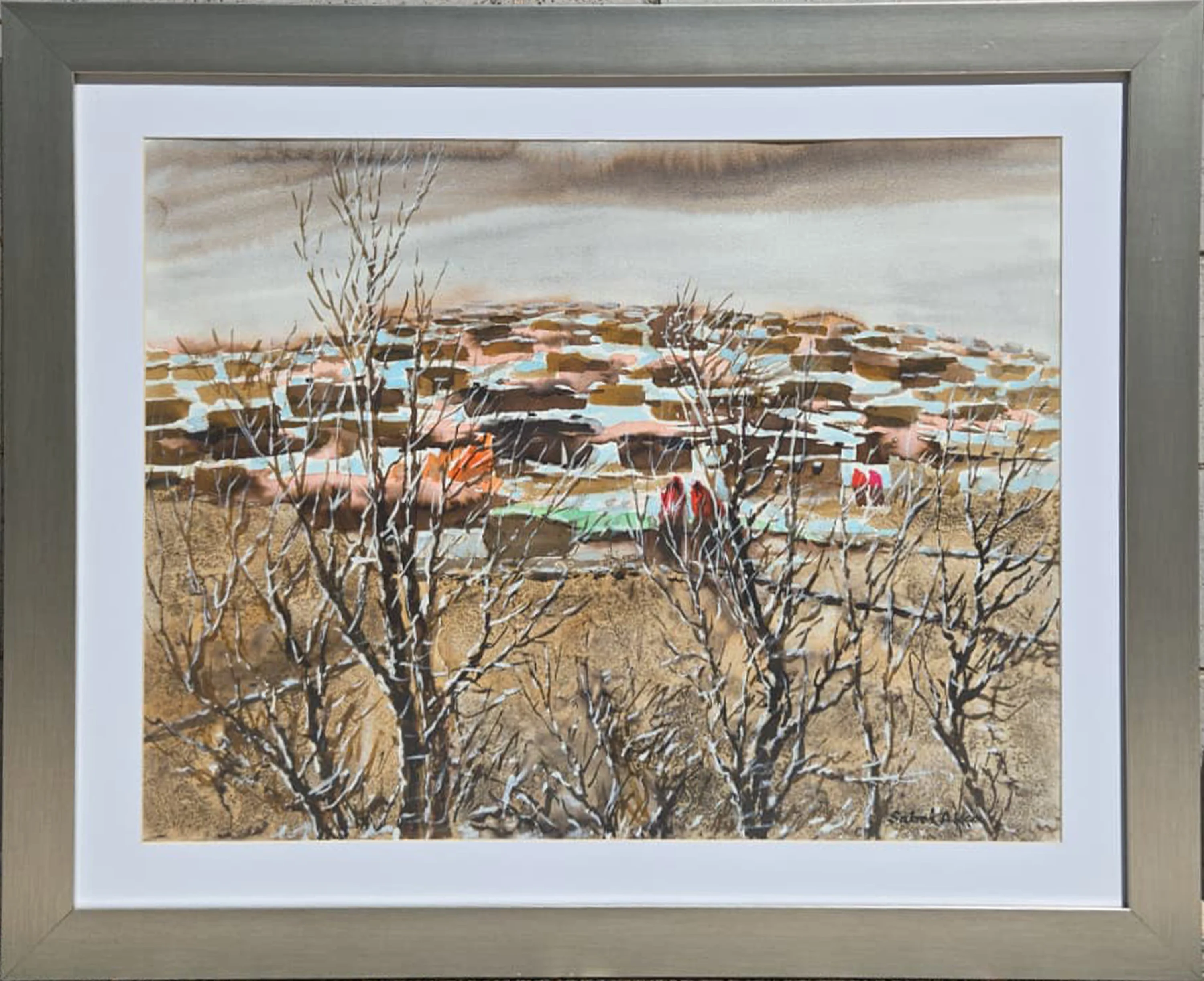 "Anadolu'dan Kış Peyzajı" eseri SABRİ AKÇA tarafından 50x65 cm ölçülerinde Suluboya tekniği ile yapılmıştır.