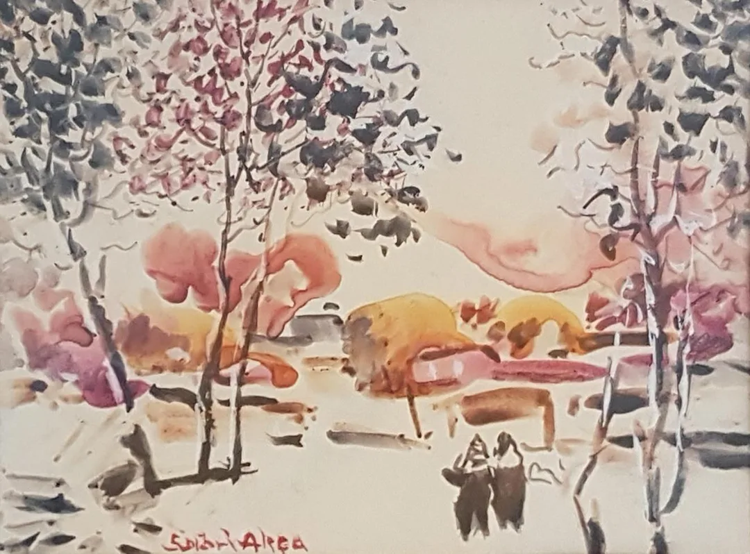 "İsimsiz" eseri SABRİ AKÇA tarafından 11x14 cm ölçülerinde Kağıt üzeri sulu boya tekniği ile yapılmıştır.