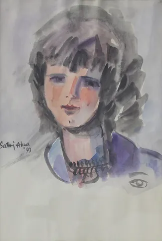 "Portre" eseri SABRİ AKÇA tarafından 1993 yılında 38x26 cm ölçülerinde Kağıt üzeri sulu boya tekniği ile yapılmıştır.