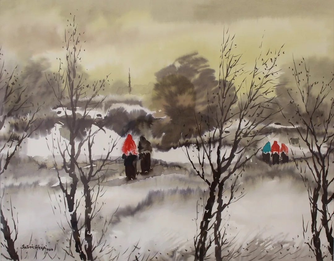 "İsimsiz" eseri SABRİ AKÇA tarafından 2010 yılında 47x67 cm ölçülerinde Kağıt üzeri sulu boya tekniği ile yapılmıştır.