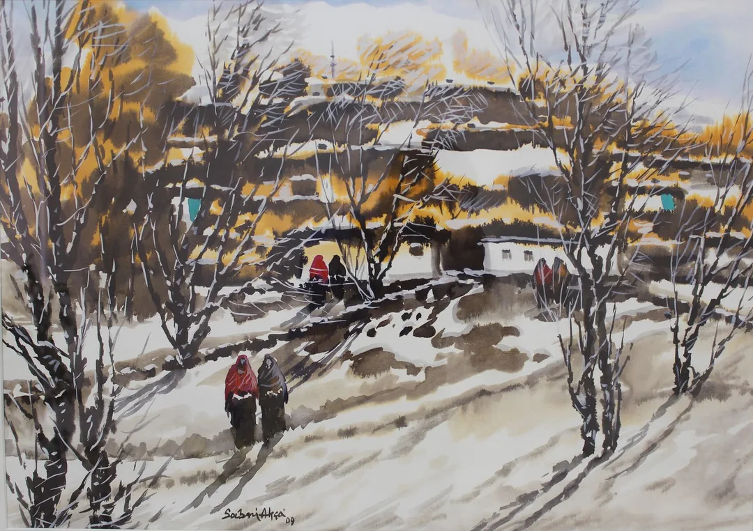 "İsimsiz" eseri SABRİ AKÇA tarafından 2009 yılında 47x67 cm ölçülerinde Kağıt üzeri sulu boya tekniği ile yapılmıştır.