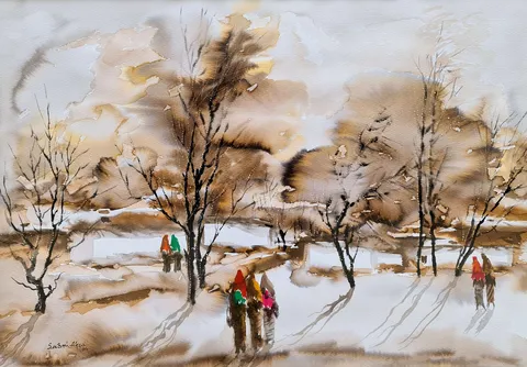 SABRİ AKÇA — “İsimsiz”, 2004 "İsimsiz" eseri SABRİ AKÇA tarafından 2004 yılında 47x67 cm ölçülerinde Kağıt üzeri sulu boya tekniği ile yapılmıştır.