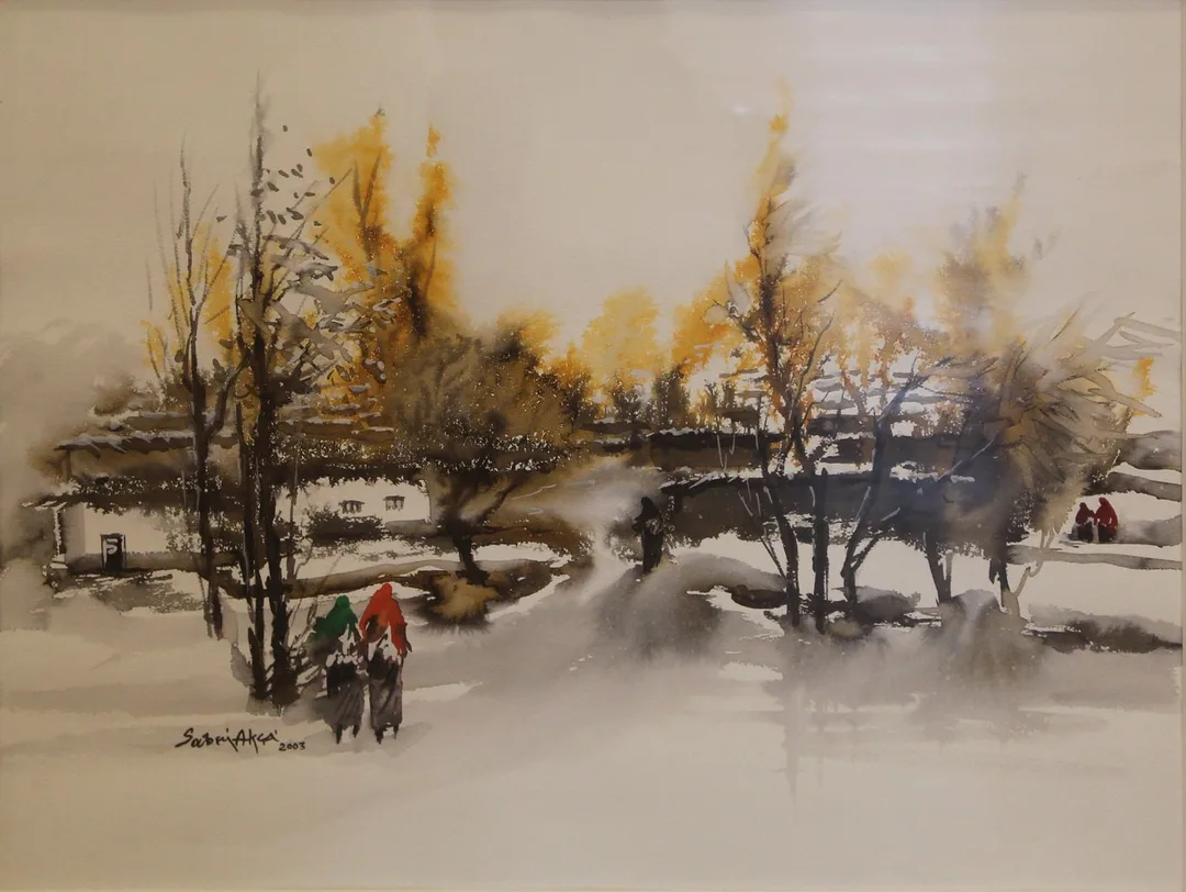 yakınlaştır "İsimsiz" eseri SABRİ AKÇA tarafından 2003 yılında 48x63 cm ölçülerinde Kağıt üzeri sulu boya tekniği ile yapılmıştır.