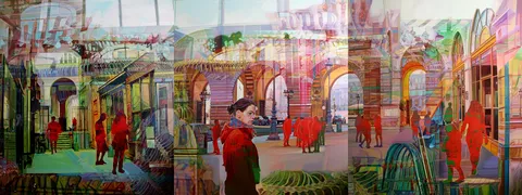 SELDA EREN — “İsimsiz”, 2014 "İsimsiz" eseri SELDA EREN tarafından 2014 yılında 180x480 cm ölçülerinde Tuval üzeri yağlı boya tekniği ile yapılmıştır.