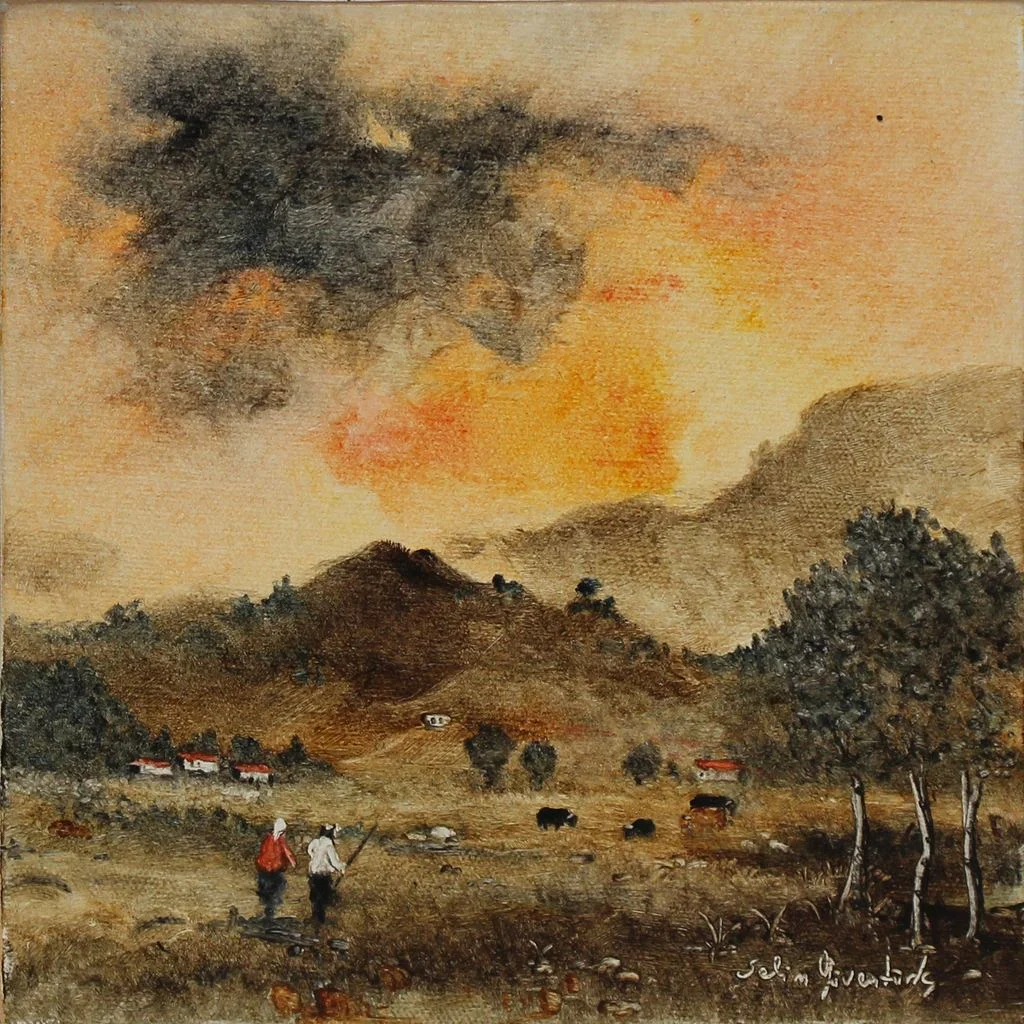 "İsimsiz" eseri SELİM GÜVENTÜRK tarafından 20x20 cm ölçülerinde Tuval üzeri yağlı boya tekniği ile yapılmıştır.