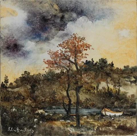 "İsimsiz" eseri SELİM GÜVENTÜRK tarafından 20x20 cm ölçülerinde Tuval üzeri yağlı boya tekniği ile yapılmıştır.